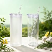 18 styles de mugs en verre vierges pour sublimation, de 1,5 oz à 20 oz, vente en gros, tasses en verre transparent avec paille et anse pour café, bière, whisky