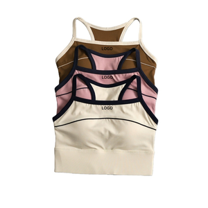 Sujetador deportivo de yoga de bajo costo y alta calidad para mujer, con cuello en V y tiras en la espalda, de secado rápido, acolchado, top de entrenamiento, camiseta sin mangas para gimnasio y fitness. - Product Image 1