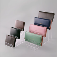 Vente en gros de présentoir en acrylique multifonctionnel à 4 niveaux pour pochette et portefeuille pour vitrine