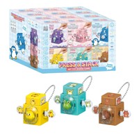 Jouet éducatif anti-stress musical à empiler, en plastique, en forme d'animal de dessin animé, cube à pousser, porte-clés, petit cadeau