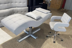 Cama <span class=keywords><strong>de</strong></span> <span class=keywords><strong>Belleza</strong></span> Plateada para Salón <span class=keywords><strong>de</strong></span> <span class=keywords><strong>Belleza</strong></span>, Moderna, con Altura Ajustable, Curva, para Tratamientos Faciales <span class=keywords><strong>y</strong></span> <span class=keywords><strong>de</strong></span> Pestañas, con Conjunto <span class=keywords><strong>de</strong></span> Silla - Product Image 4