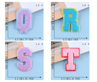 Patchs de lettres en Chenille multicolores, 1 pièce, pour serviette, alphabet et vêtements de broderie, offre spéciale