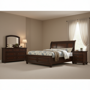Juego de Dormitorio Baltimore Queen de 5 Piezas en Madera de Nogal Oscuro con Almacenamiento, Estilo Tradicional - Product Image 2