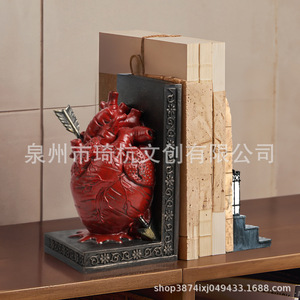 Creative Heart With Arrow Bookend Synthetic Resin <b>Decor</b> For Home Office Valentine'S Day Gift - Product Image 1