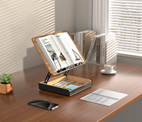 Support d'ordinateur portable pliable multifonctionnel, étagère en bois, support robuste en aluminium, réglable en hauteur, pour tablette PC