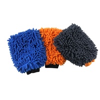 Gant de lavage de voiture en microfibre double face chenille coloré, fabriqué par une équipe technique excellente pour la maison