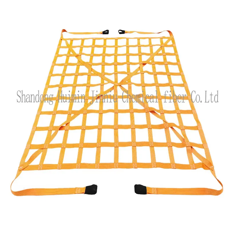 safety polyester plastic flat webbing strap net heavy duty cargo lifting nets