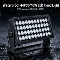 44PCS*10W RGBW 4-10-1 Proyector LED de lavado y inundación IP65 Impermeable Aleación de Aluminio 2700K-10000K Control DMX512 Iluminación de Escenario Exterior