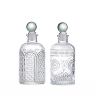 Bouteille diffuseur vide en verre transparent rechargeable, forme hexagonale, impression sérigraphique, pour désodorisant, capacité 50ml/100ml/150ml