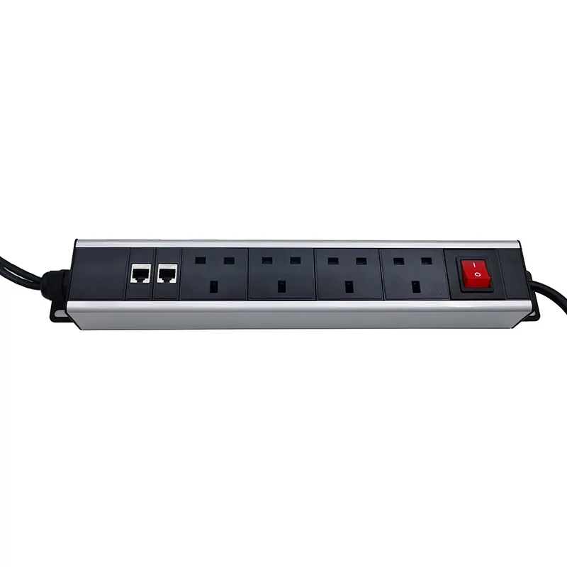 랙 마운트 pdu 파워 스트립 uk pdu OEM 사무실 데스크탑, CAT6 및 USB A & C가 포함 된 underdesk PDU, 로드 보호, 융합