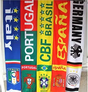 OEM tous les pays équipe de football club écharpe logo personnalisé polyester sport basket-ball fan de football écharpe