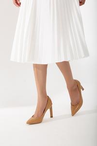 PU papier de qualité supérieure formel bout pointu talon aiguille matériau PU à motifs Design élégant vibram Style pompes à bout pointu - Product Image 6