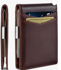 Money Clip Wallet - Mens Wallets slim Front Pocket Blocking Card Holder Minimalist Wallets leather