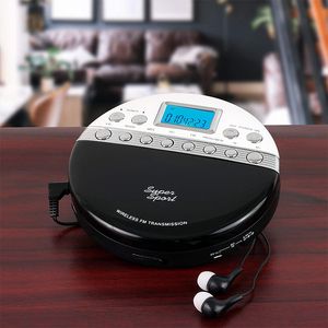 Reproductor de CD Personal portátil <span class=keywords><strong>Discman</strong></span> Pantalla LCD BBS Bass Boost FM Transmisión Altavoz Auricular Soporte para música MP3 de/RW - Product Image 6