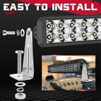 Une paire de supports latéraux en forme de L en acier inoxydable chromé pour barre lumineuse LED de voiture droite ou courbée 4X4