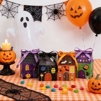 24 pièces/paquet, boîtes d'emballage en papier en forme de maison pour bonbons, chocolats, biscuits pour la fête d'Halloween, décoration pour la fête d'Halloween