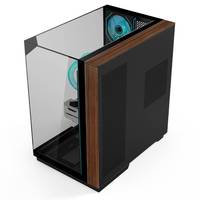 Boîtier PC Stock V333 à texture bois, vente en gros, kit GPU vertical et 2 bandes ARGB, support de carte graphique VGA pour ordinateur de jeu