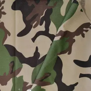 Free Sample Uniform Camouflage Fabric 65/35 TC Ripstop Uniform Fabric 230 Gsm Ripstop Camouflage Fabric