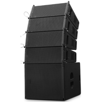 Sistema de Sonido para Exteriores con Altavoces Activos o de Arreglo Lineal Dobles de 8 Pulgadas y Altavoz Pasivo de Subgraves de 18 Pulgadas