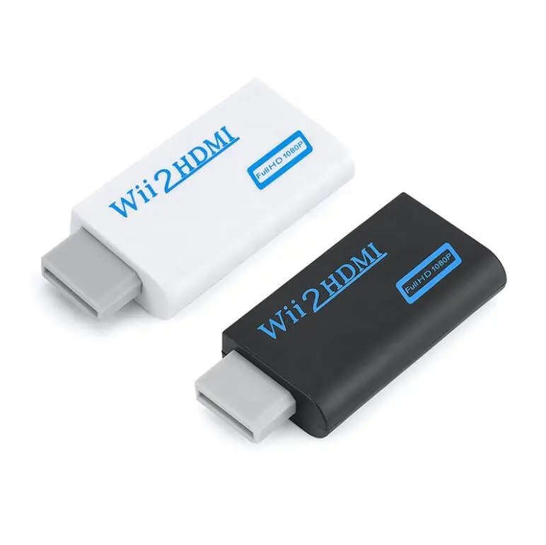 Adaptador OEM blanco Wii a HDMI, convertidor WII2HDMI 1080P 720P, conector de salida de vídeo con Cable de Audio y HDMI de 3,5 MM