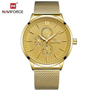 นาฬิกาควอตซ์แฟชั่น Naviforce Montr 3003 สำหรับผู้หญิง สายตาข่ายสีโรสโกลด์ โครโนกราฟ แบรนด์นาฬิกาจีน Relogio Masculino - Product Image 2
