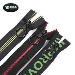 Neue produkte individuelles logo druck zipper, 8 # wasserdicht nylon zipper für heimtextilien verwendung