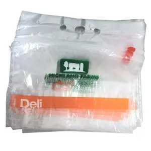 식품 학년 사용자 정의 인쇄 HDPE LDPE 테이크 아웃 슬라이더 씰 블록 델리 신선한 음식 안장 팩 델리 가방