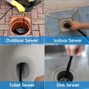 Kit de Limpieza de Alcantarillado de 30 M Compatible con Hidrolavadoras Kärcher, Manguera Limpiadora de Drenaje de Alta Presión de 100 Pies y 5800 PSI, 1/4 de Pulgada, Herramientas para Limpieza de Coches - Product Image 3