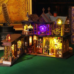 Kit <span class=keywords><strong>de</strong></span> <span class=keywords><strong>maison</strong></span> miniature en bois à assembler soi-même Magic House Book Nook avec lumières LED, modèle <span class=keywords><strong>de</strong></span> scène <span class=keywords><strong>de</strong></span> livre, décoration <span class=keywords><strong>de</strong></span> bureau - Product Image 4
