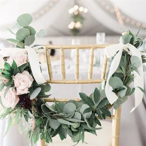 F-1663 بالجملة ريال اللمس بو الاصطناعي الأوكالبتوس جارلاند أوراق الأوكالبتوس الجذعية للزينة الزفاف - Product Image 6