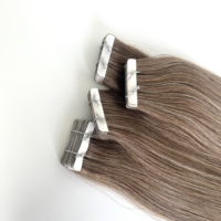 Extensions de cheveux vierges Remy à bandes adhésives invisibles, super double drawn, blond européen, cheveux humains, extensions de cheveux vierges effet peau 0,8 mm