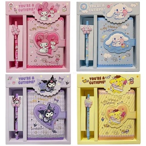 A6 Sanrio Máy Tính Xách Tay Gel bút Hộp Quà Tặng <span class=keywords><strong>Hello</strong></span> <span class=keywords><strong>Kitty</strong></span> cinnamoroll notepad văn phòng phẩm thiết lập với khóa từ cho đồ dùng học tập - Product Image 5