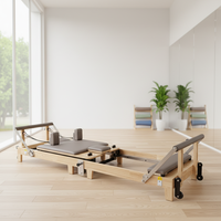 Precio de Fábrica, Reformer de Pilates Plegable Comercial, Equipo de Pilates de Madera de Roble para Entrenamiento de Fuerza, Yoga y Pilates