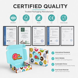Best Seller Custom Printed Donut Pattern Corrugated Mailer <b>Boxes</b> Food Safe <b>Bakery</b> Gift <b>Boxes</b> With Inner Print Own Factory - Product Image 5