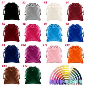 Wholesale Reusable Drawstring Dust <b>Bag</b> Custom Velvet Jewelry Pouch <b>Luxury</b> Velvet Drawstring <b>Gift</b> Pouch with Embroidery Logo - Product Image 2