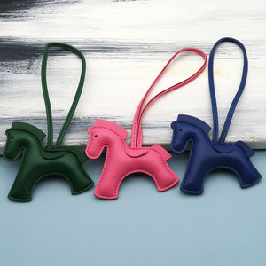 Wholesale Cute Eco-Friendly Designer Horse Bag Charm PU Leather Keychain and Handbag Pendant for Women <b>Car</b> <b>Ornament</b> - Product Image 6