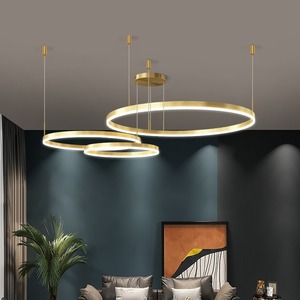 Minimaliste Maison Anneaux Plafond Lustre Suspension Lampe Or <span class=keywords><strong>220</strong></span> Volts Grands Lustres <span class=keywords><strong>Led</strong></span> Lampes Suspendues Modernes - Product Image 3