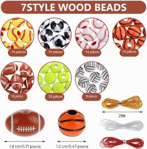 Perles de sport en silicone personnalisées, perles colorées pour la fabrication de bracelets, colliers, artisanat, vente en gros - Product Image 3