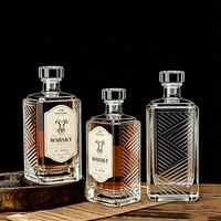 Vierkante, transparante, lege 500ml glazen wodkafles, groothandel 50cl likeur wijn whisky fles