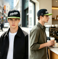 Nueva gorra snapback de 6 paneles con visera plana, impermeable, con bordado, estilo hip hop, de dos tonos.