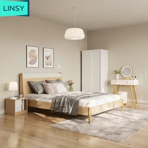 Linsy set kamar tidur gaya Asia Tenggara, set tempat tidur minimalis Modern 1.5 meter ukuran kecil double bed