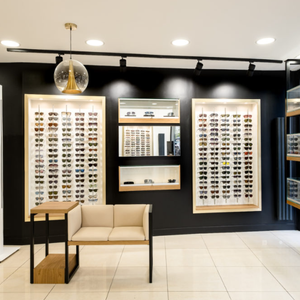 Vitrine optique en bois accompagnée de lumière LED d'usine pour vitrine de lunettes de soleil - Product Image 6