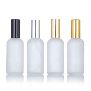 Botella de Perfume de Vidrio Esmerilado Transparente Negro Mate Vacía, Redonda, para Cosméticos, con Pulverizador Fino, Bomba para Loción, Impresión por Serigrafía, 30 ml - Product Image 3