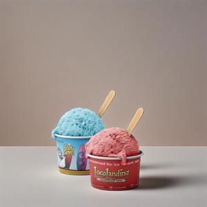 Gobelet en papier avec logo personnalisé à faible quantité minimale de commande pour crème glacée bol à dessert jetable de qualité alimentaire tasse à crème glacée avec couvercle - Product Image 1