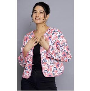 Veste matelassée légère en coton imprimé à la main, douce, respirante, vêtement d'extérieur traditionnel, confortable pour la superposition quotidienne - Product Image 1