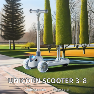 Multifunctional Unicorn Folding Scooter Music Lights for Outdoor Use for Children Aged 3-8 Wholesale Fashionable Scooter <strong>Three</strong> - Product Image 5