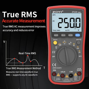 ZOYI ZT219 True RMS 19999 จอ LCD มีไฟพื้นหลัง ปรับช่วงการวัดอัตโนมัติ/แบบแมนนวล วัดแรงดันไฟฟ้ากระแสสลับ กระแสไฟฟ้า และความต้านทาน - Product Image 5