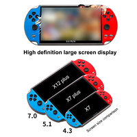 Console de jeux vidéo X12 Plus 16 go, Double Joystick portable 7 pouces, contrôleur de jeu spumport sortie AV carte TF, musique vidéo E-book