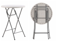 Table de bistrot ronde pliable moderne en HDPE avec design portable pour la restauration commerciale, les mariages et la location pour événements
