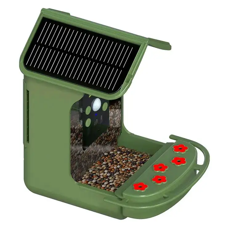 Venta al por mayor paneles solares 1080P WIFI comederos inteligentes para pájaros Cámara recargable visión nocturna a prueba de ardilla